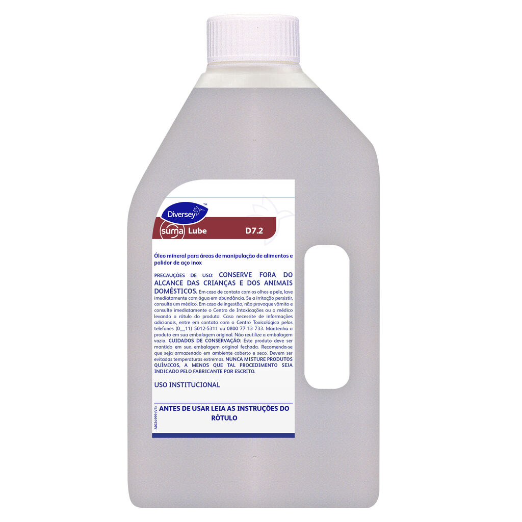SUMA LUBE D7.2 3x2L - ÓLEO MINERAL PARA ÁREAS DE MANIPULAÇÃO DE ALIMENTOS E POLIDOR DE AÇO INOX